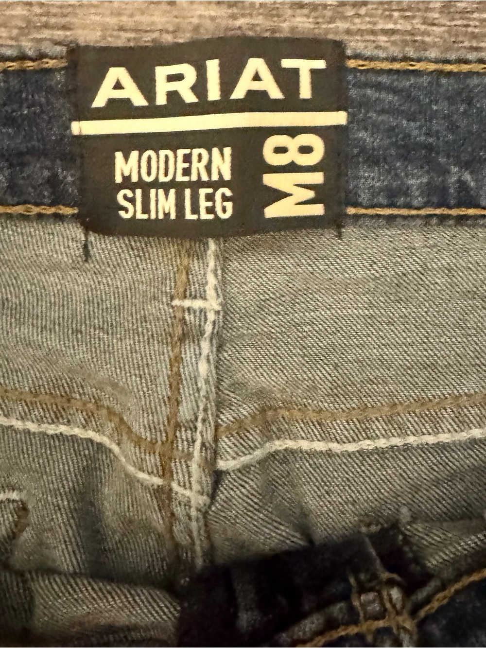Ariat Men’s M8 Modern Slim Leg Jeans 34x34 Medium Wash Western Denim - Picture 5 of 6